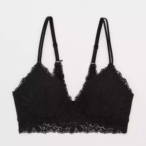 Aerie| Wireless Black Lace Bra